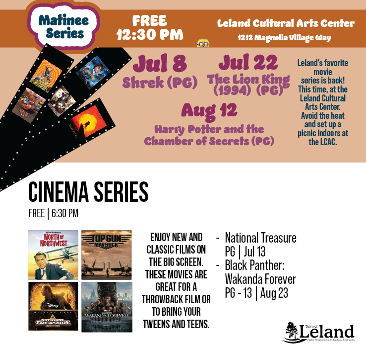 Movies at the Center | Town of Leland, NC