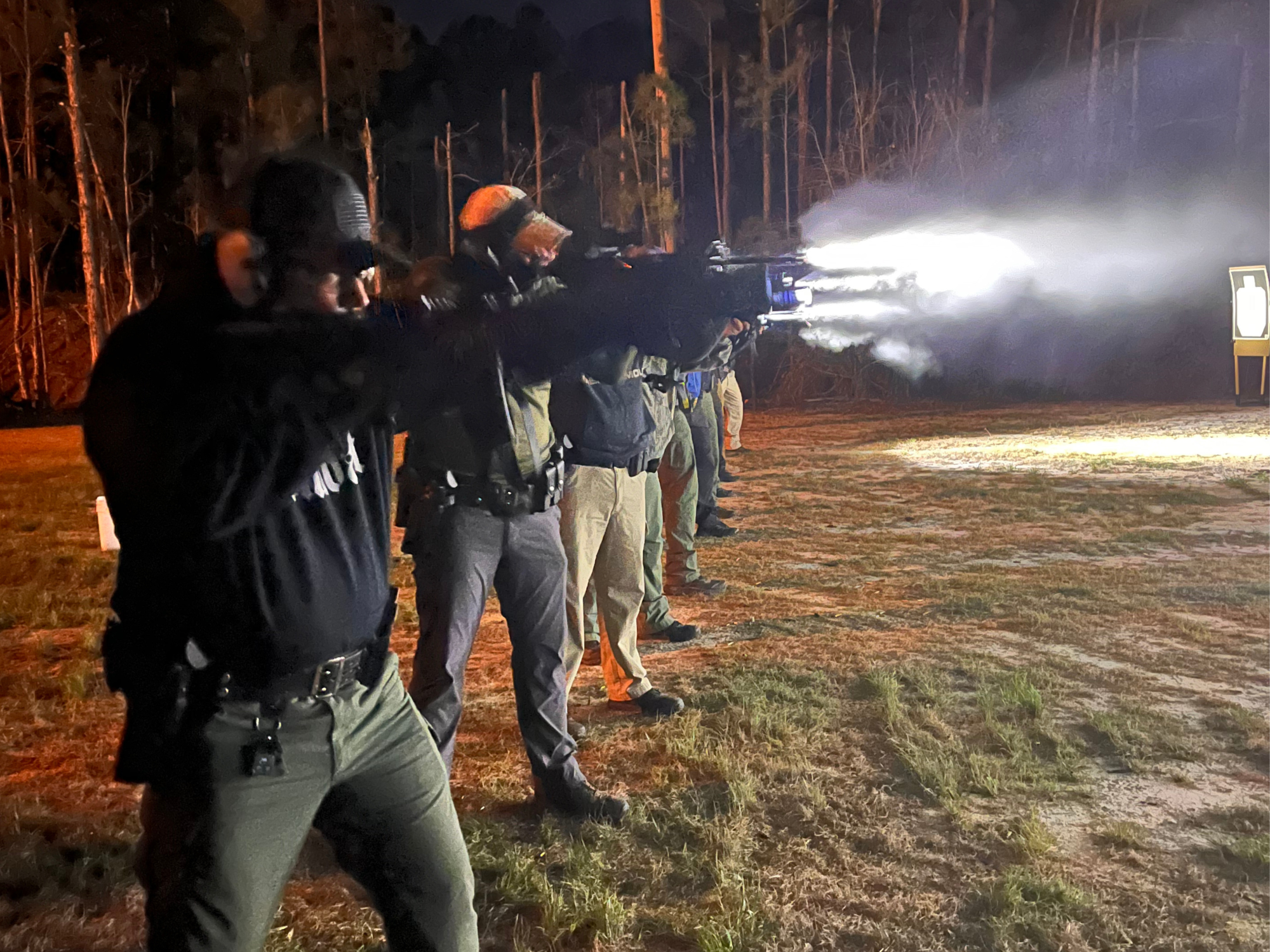 Police training at firing range
