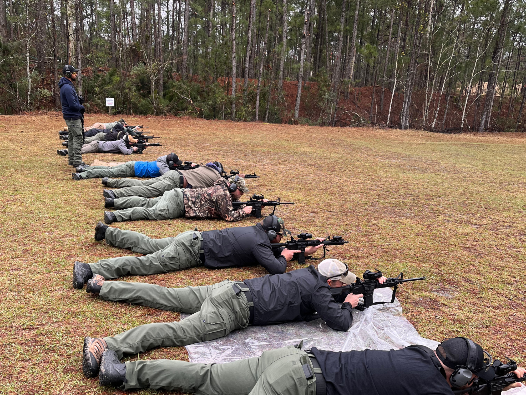 Police training at shooting range