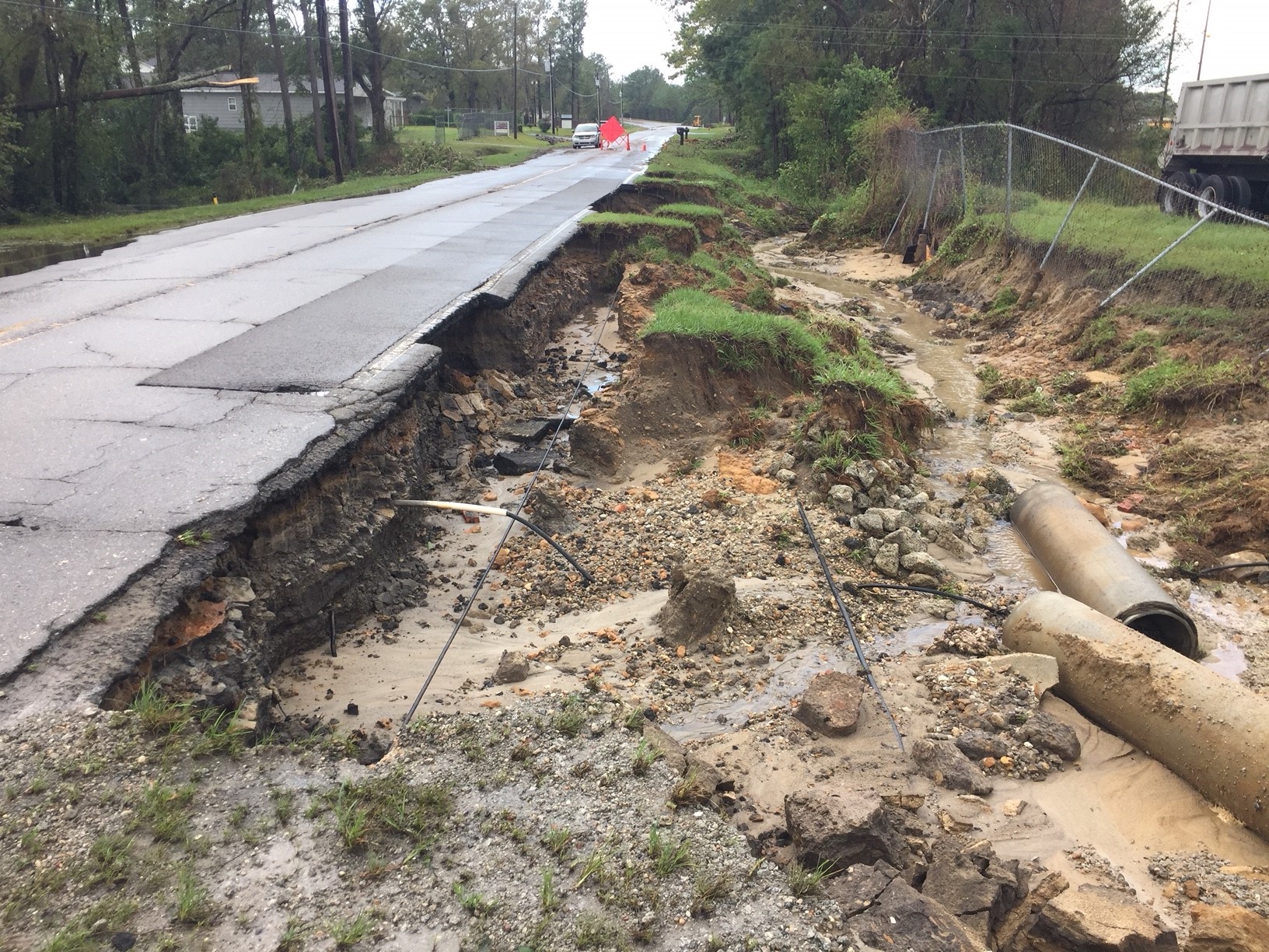 Old Fayetteville Road Culvert Damaged